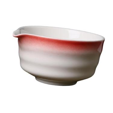 Imagem de Generic Tigela de cerâmica Matcha, xícara de chá japonesa, 450ml, utensílios para fazer chá Chawan, tigela de chá de porcelana tradicional feita à mão para, Vermelho