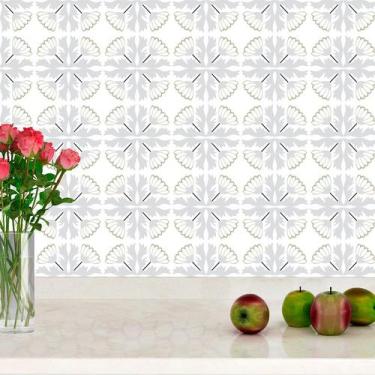 Imagem de Papel De Parede Para Cozinha Azulejo Português Lavável Branco - PAPELE