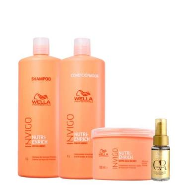 Imagem de Kit Nutri Enrich Shampoo Cond Máscara Oil Reflections - Wella - Wella 