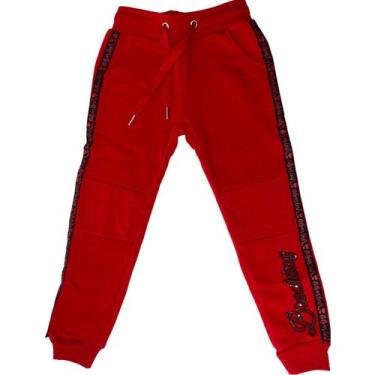 Imagem de Calça Moletom Infantil Menina Com Bordado Na Perna Elastico - ANJ MODA