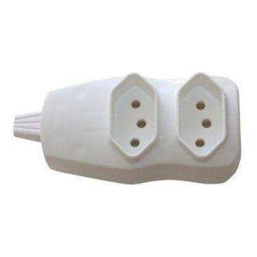 Imagem de Tomada barra dupla branca new 2p+t fc - Mercado_temdetudo