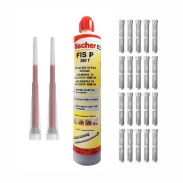 Imagem de Chumbador Químico Com 20 Camisas Bucha Injeção 16Mm - Fischer