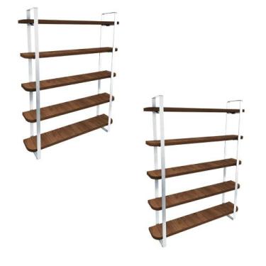 Imagem de kit com 02 Nicho Expositor Arusi 100 Esmaltes 5 Prateleiras - Loja da 