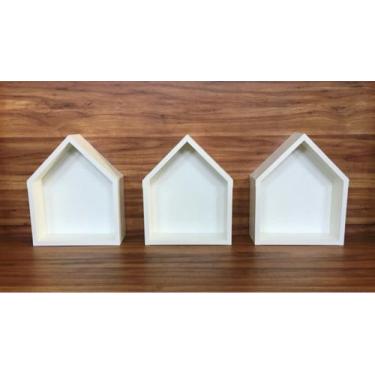 Imagem de Kit Trio De Nichos De Casinha Com Fundo Branco - B&D Artigos para Deco