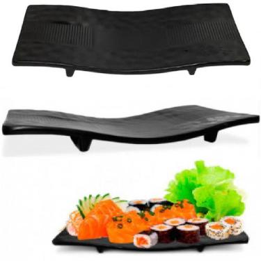 Imagem de 6 Pratos em Melamina Preto Restaurante Oriental Sushi Temaki - Best