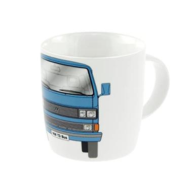 Imagem de BRISA Coleção VW - Caneca grande de cerâmica para café-chá-cappuccino Volkswagen em design T3 Bus Vanagon (ônibus clássico/azul)