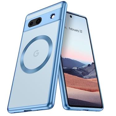 Imagem de BENTOBEN Capa magnética para Google Pixel 7a compatível com MagSafe, fina, à prova de choque, macia, galvanizada, amortecedora, sem fio, capa protetora para celular para Google Pixel 7a de 6,1
