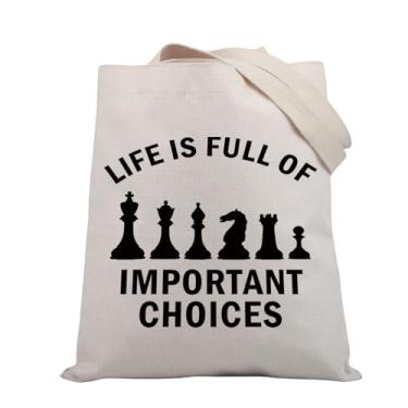 Imagem de BDPWSS Sacola de xadrez, presente de jogador de xadrez, presente para amantes de xadrez, vida é cheia de opções importantes, peças de xadrez, jogo de tabuleiro, presente para amantes, Choice Chess Tg,