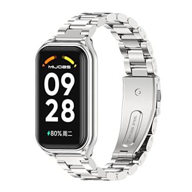 Imagem de MIJOBS Pulseira para Xiaomi Smart Band 8 Active/Redmi Smart Band 2 de liga de zinco para Xiaomi Mi Band 8 Active Fitness Tracker
