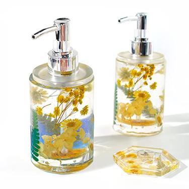 Imagem de CAYUDEN Moldes de resina de silicone de 2 peças - moldes para frascos de perfume e dispensadores de xampu, moldes de artesanato DIY