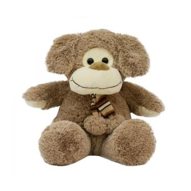 Imagem de Cachorro De Pelúcia Peludinho Com Laço 21Cms - Fofy Toys