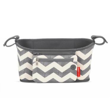 Imagem de Organizador para Carrinho de Bebê Chevron Creme e Cinza Skip Hop