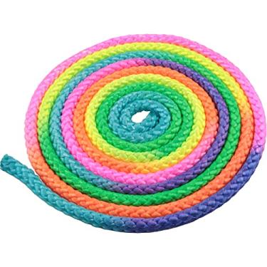 Imagem de JJHXSM Corda de pular de ginástica aeróbica para exercícios e fitness, 3 metros, corda de artes de ginástica rítmica arco-íris para competição profissional em casa, fitness, crianças, brincando