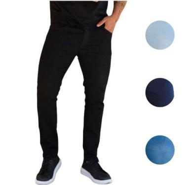 Imagem de Calça Masculina Jeans Preta Básica E Confortável Tradicional - Mitchel