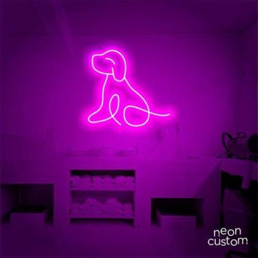 Imagem de luminaria letreiro Neon Led Dog Sentado 60x60 luminoso decoração p/ se