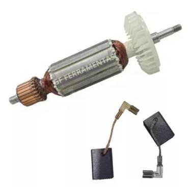 Imagem de Induzido + E. Carvão P/ Esmerilhadeira Makita 9557/9556 110v - Bolte