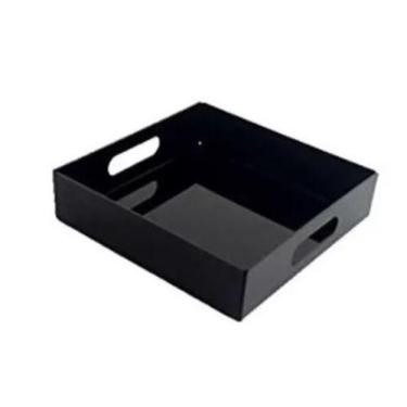 Imagem de Bandeja Acrílico Preto Festa Cozinha Quadrada 35x25x5cm - AGV Criações