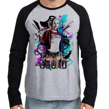 Imagem de Camiseta Manga Longa blusa Esquadrão Suicida Arlequina  - Empório Dutr