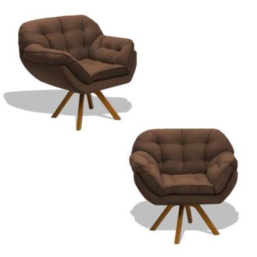 Imagem de Kit 02 Poltrona Miami Cadeira Robusta Base Giratória Fibra Silicone Sa