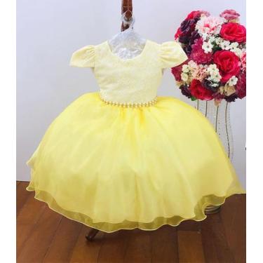 Imagem de Vestido De Festa Infantil Amarelo Daminha Voal - vestidocas, 14, Amare