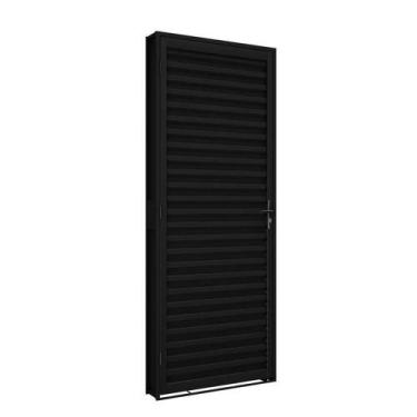 Imagem de Porta de Giro de Aço Laminada 215 x 60 x 12 cm Preto Direita Riobras P