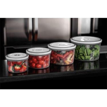 Imagem de Potes kit Herméticos Electrolux de Plástico Branco Redondo com 4 Unida