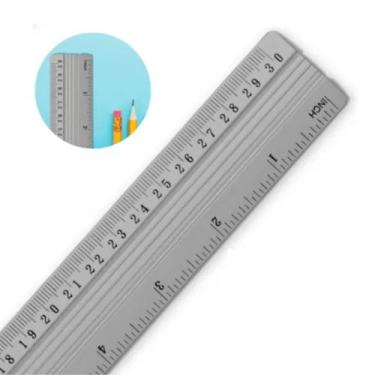 Imagem de Régua De Alumínio Faculdade Escola Trabalho 30cm Escritório - RT