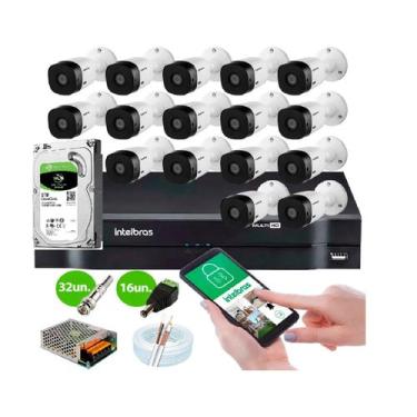 Imagem de Kit 16 Câmeras Intelbras VHL 1220 B Full HD 1080 + DVR Intelbras 1216 