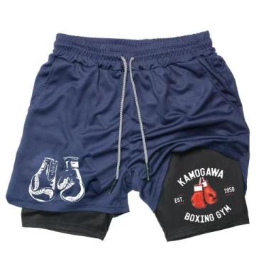 Imagem de Shorts de Ginástica Masculino - Compressão, Secagem Rápida e Impressão