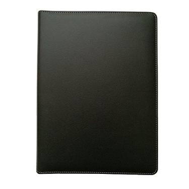 Imagem de Pasta de conferência de couro PU Business Padfolio A4 pasta de escritório organizador organizador capa de prancheta com bloco de escrita eBook (preto)