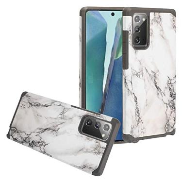 Imagem de Eaglecell - para Samsung Galaxy Note20 SM-N981 - Capa de telefone com imagem híbrida - AD1 mármore branco