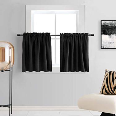 Imagem de DONREN Cortinas pretas pequenas de 61 cm x 91 cm