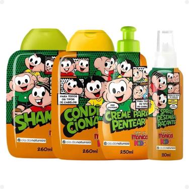 Imagem de Kit Cia da Natureza Turma da Mônica Kids: Shampoo, Condicionador, Creme e Spray