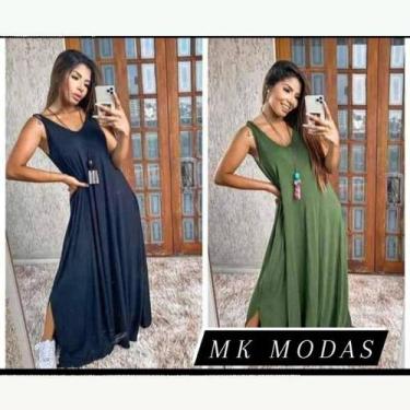 Imagem de Vestido Regatão com bolço e fenda lateral  - MK MODAS, Vinho, GG