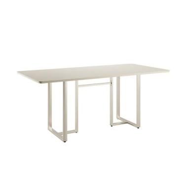 Imagem de Mesa de Jantar Retangular com Tampo de Vidro Arcadia Off White e Champ