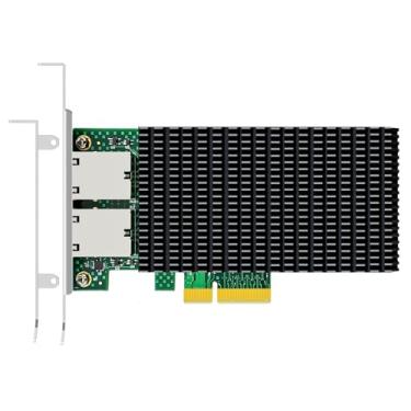 Imagem de GLOTRENDS ST7368 Placa de rede Ethernet RJ45 de 2 portas 10G com controlador Intel X550, interface PCIE 3.0 X4, suporta Windows 11/10/Windows Server/Linux/ESX/VMware ESXi (não suporta Mac OS)