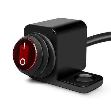 Imagem de Interruptor de luz para quadriciclo liga/desliga com botão preto e base de liga de alumínio sólida interruptor de controle de 12 V para motocicletas e scooters, direito