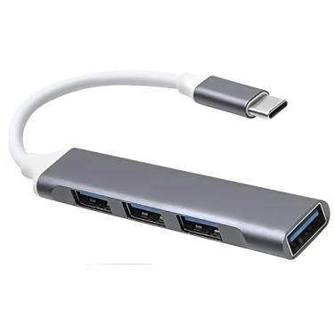 Imagem de YOWOCHUNG Hub USB tipo C para série USB, adaptador de alumínio USB C para USB A 3.0, adaptador USB tipo C para 4 portas, extensor USB Plug and Play para MacBook Pro/Air, laptop, teclado e mouse