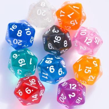 Imagem de Conjunto de dados poliédricos 10PC D20 22mm para jogos de mesa DND RPG MTG