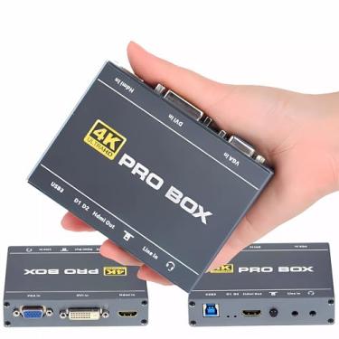 Imagem de Placa de captura de vídeo DVI 4K, captura de vídeo VGA, 4K60 DVI VGA HDMI para 1080P60 USB3.0 captura de vídeo com saída HDMI compatível com Windows, Linux, Android e Mac OS