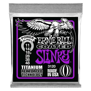 Imagem de Encordoamento 011-048 Ernie Ball P023120, para Guitarra, Power Slinky Coated Titanium RPS