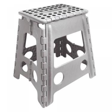 Imagem de Banco Dobrável de Plástico Cinza 39cm - Lyor