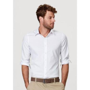 Imagem de Camisa Básica Masculina Super Slim Manga Longa - hering, Branco, G