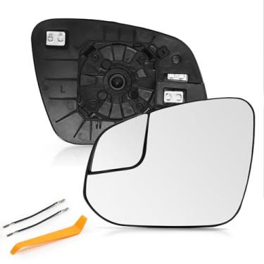 Imagem de E-Vniko Vidro retrovisor esquerdo do lado do motorista com ponto cego compatível com Toyota Rav4 2016-2018 4Runner 14-20 substituição cromada convexa externa placa de suporte do espelho retrovisor e