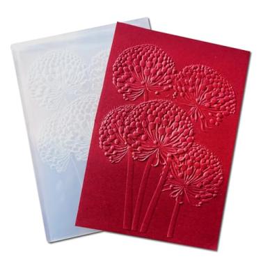 Imagem de WooYangFun Pasta de gravação de fundo de fundo de dente-de-leão de primavera 3D para fazer cartões, floral, faça você mesmo, álbum de recortes, plástico, álbum de fotos, cartão, papel, faça você