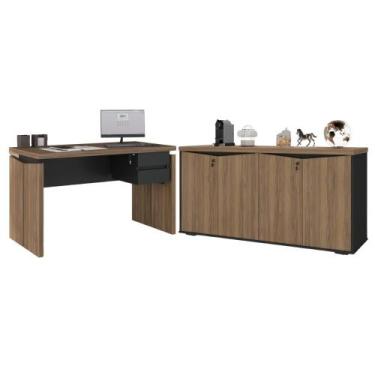 Imagem de Jogo de Escritório Completo Bled Nogal Preto - CasaH