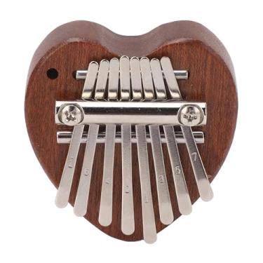 Imagem de Piano de Dedão, Kalimba 8 Chaves Claras e Confortáveis ​​portáteis Fáceis de Distinguir (Xa65 forma de coração)