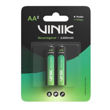 Imagem de Pilha recarregável aa c/2 - 2200mah 1.2v - vp2ab2r - VINIK