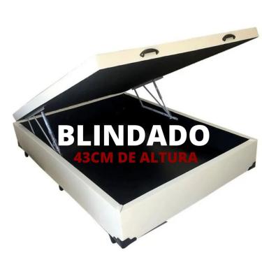 Imagem de Cama Baú Casal Blindada Reforçada - 43cm de altura total