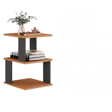 Imagem de Kit 2 Mesa de Cabeceira Modelo Mesinha Lateral Criado Mudo Quarto(Preto Freijó)